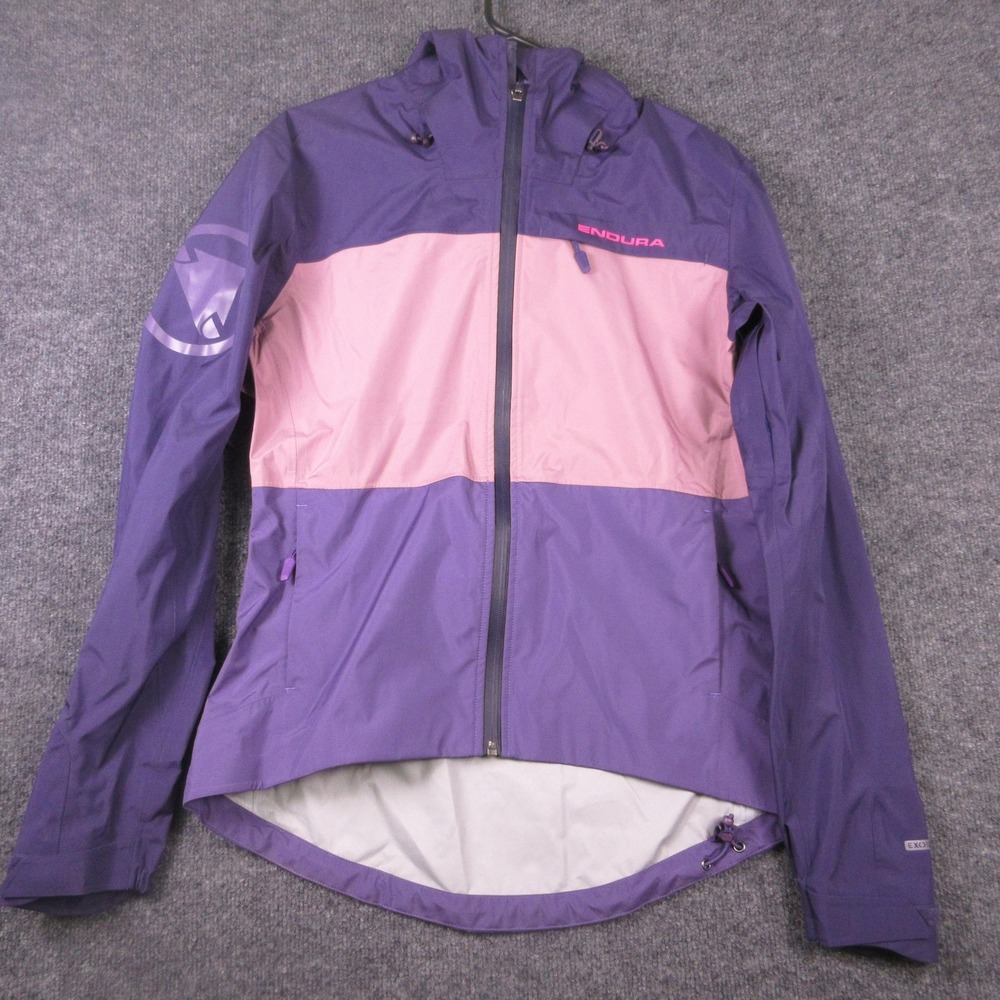 Endura Jacket Womens Small Purple Pink SingleTrack II Hooded Waterproof Cycling